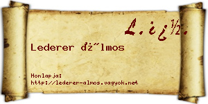 Lederer Álmos névjegykártya